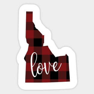 Idaho Love Buffalo Plaid Sticker